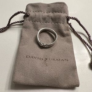 David Yurman X Crossover Band Ring with Pavé Diamonds